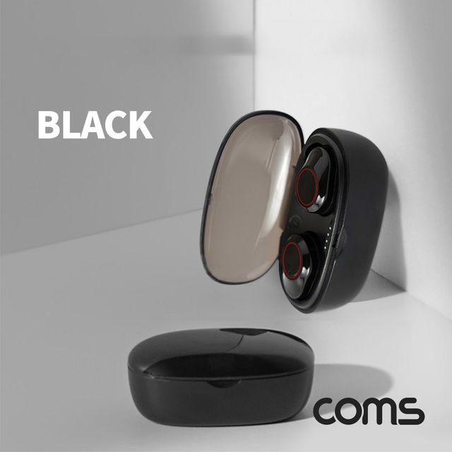 Coms 블루투스 5.1 듀얼 이어폰(SRTWS-G05)Black 무선